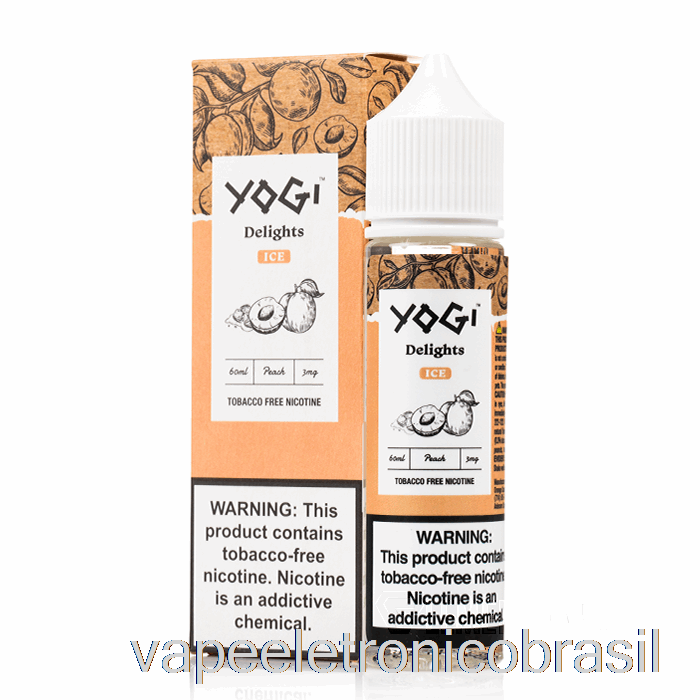 Vape Recarregável Pêssego Gelo - Yogi Delights - 60ml 0mg